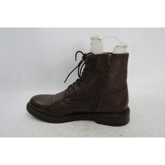 Frye Mens Size 9.5 Brown Leather Lace Up Zip Brogue Casual Shoes main image 8